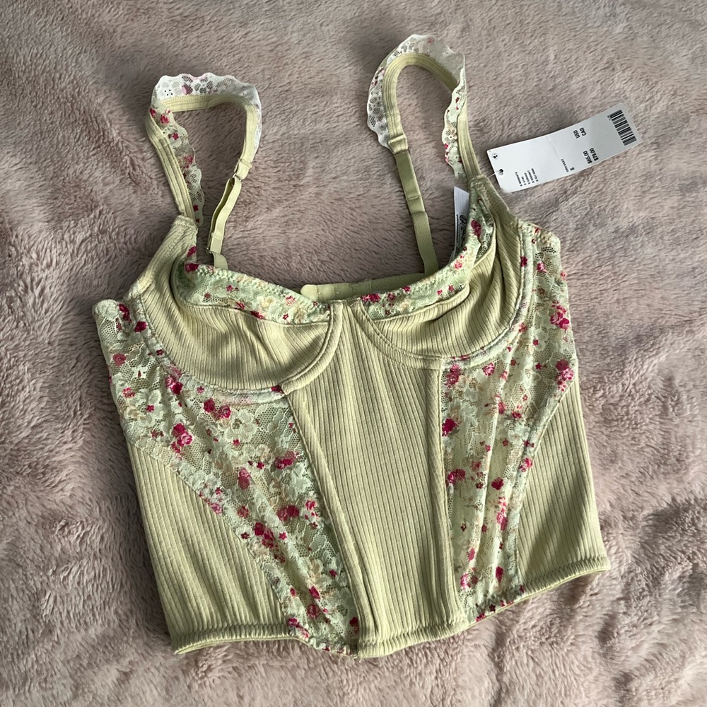 Pastel green corset top